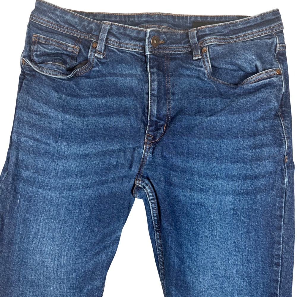 The Perfect Jean NYC Slim Fit Mens Dark Wash Blue Denim Jeans 35x32